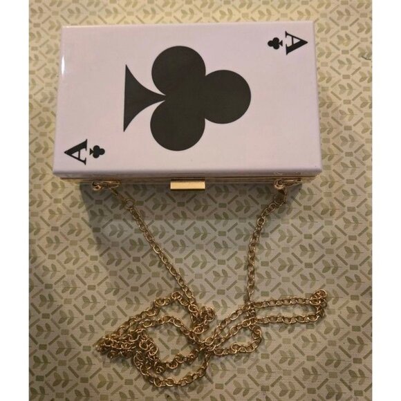 Ace Of Spades Crossbody Purse With Gold Chain - Picture 3 of 3